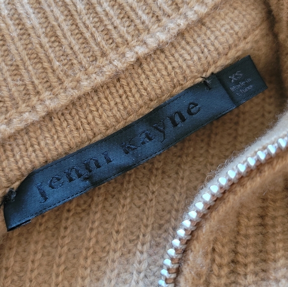 Jenni Kayne Boxy Half Zip Cashmere Sweater XS Undyed Stone $495 - Picture 7 of 9